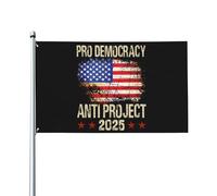Drapeau anti-démocratie 3x5 pieds, double face, anti-projet 2025, pour jardin, sans support