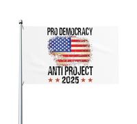 Drapeau anti-démocratie 3x5 pieds, double face, anti-projet 2025, pour jardin, sans support