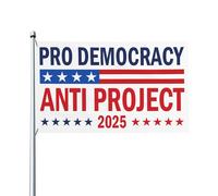 Drapeau anti-démocratie 3x5 pieds, double face, anti-projet 2025, pour jardin, sans support