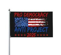 Drapeau anti-démocratie 3x5 pieds, double face, anti-projet 2025, pour jardin, sans support
