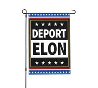Drapeau anti-Elon Musk « Déportez Elon », drapeau pro-démocratie « Résistez au fascisme », panneau de jardin double face en toile de jute 12x18