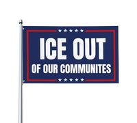 Drapeau anti-gel « Glace de nos communautés » - Bannière de jardin 90 x 150 cm (3 x 5 pi) - Face simple