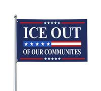 Drapeau anti-gel « Glace de nos communautés » - Bannière de jardin 90 x 150 cm (3 x 5 pi) - Face simple