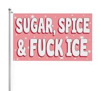 Drapeau anti-glace 5x8 pi « Sugar Spice And Fuck ICE » pour jardin extérieur, double face, 3 couches