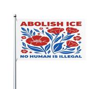 Drapeau anti-glace pour extérieur 1,5 x 2,4 m « Aucun être humain n'est illégal » - Décoration pour porche et cour