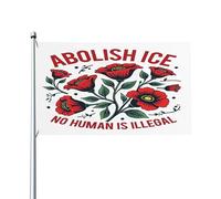 Drapeau anti-glace pour extérieur 90 x 150 cm « Aucun être humain n'est illégal » - Décoration pour porche et cour