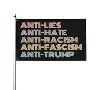 Drapeau anti-haine, mensonges et fascisme, anti-racisme 90 x 150 cm, votez le 5 novembre, bannière de jardin avec 2 œillets, tapisserie, sans mât