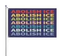 Drapeau anti-ICE 60 x 90 cm « Je soutiens les immigrants » - Décoration de jardin double face 3 plis