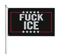 Drapeau anti-ICE 90 x 150 cm (3 x 5 pieds) - Panneaux de jardin double face 3 plis - Bannière