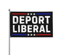 Drapeau anti-libéralisme « Déportez les démocrates » - Affiche décorative anti-woke 90 x 150 cm pour maison, e