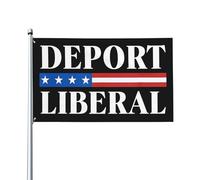 Drapeau anti-libéralisme « Déportez les démocrates » - Affiche décorative anti-woke 90 x 150 cm pour maison, e