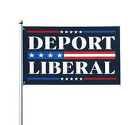 Drapeau anti-libéralisme « Déportez les démocrates » - Affiche décorative anti-woke 90 x 150 cm pour maison, e