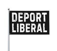 Drapeau anti-libéralisme « Déportez les démocrates » - Affiche décorative anti-woke 90 x 150 cm pour maison, e