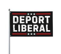 Drapeau anti-libéralisme « Déportez les démocrates » - Affiche décorative anti-woke 90 x 150 cm pour maison, e