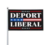 Drapeau anti-libéralisme « Déportez les démocrates » - Affiche décorative anti-woke 90 x 150 cm pour maison, e