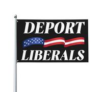 Drapeau anti-libéralisme « Déportez les démocrates » - Bannière extérieure 3x5 yards (90x150 cm) pour pelouse,