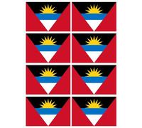 Drapeau Antigua And Barbuda - 8 Stickers - 9.5 X 6.3 Cm - Sticker/Autocollant
