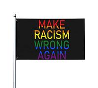 Drapeau antiraciste 3x5 « Faites du racisme à nouveau un mal » Drapeau BLM Black Lives Matter Drapeau LGBT Pride « Faites du racisme à nouveau un mal » Pas de mât de drapeau
