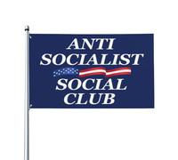 Drapeau antisocialiste « Jamais socialisme » pour jardin ou pelouse (90 x 150 cm)