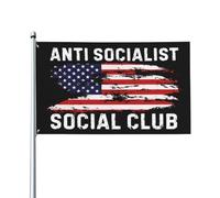 Drapeau antisocialiste « Jamais socialisme » pour jardin ou pelouse (90 x 150 cm)