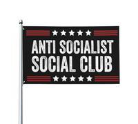 Drapeau antisocialiste « Jamais socialisme » pour jardin ou pelouse (90 x 150 cm)
