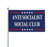 Drapeau antisocialiste « Jamais socialisme » pour jardin ou pelouse (90 x 150 cm)