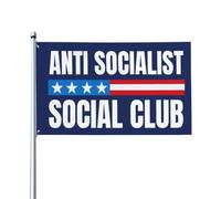 Drapeau antisocialiste « Jamais socialisme » pour jardin ou pelouse (90 x 150 cm)