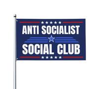Drapeau antisocialiste « Jamais socialisme » pour jardin ou pelouse (90 x 150 cm)