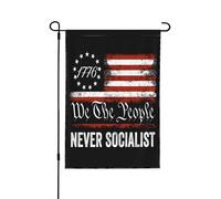 Drapeau antisocialiste républicain « Jamais socialisme » 30 x 45 cm (12 x 18 pouces) pour jardin extérieur, bannière double face