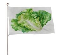 Drapeau aquarelle blanc feuille de laitue 0,9 x 1,5 m pour jardin, bannière décorative pour cour, porche, pelouse, ferme