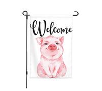 Drapeau Aquarelle D'Un Adorable Animal Souriant Décoratif Drapeaux Imprimé Couleurs Resistant Exterieur Bannière, Pour Balcon, Les Défilés, Jardin, 30x45cm