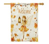 Drapeau aquarelle pour maison d'enfant 71,1 x 101,6 cm pour l'extérieur, motif feuille d'érable d'automne standard, drapeau vertical standard en lin, pour la maison, Thanksgiving, devant la cour