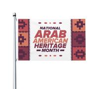 Drapeau arabe du Mois du patrimoine 3 x 5 pi, bannière décorative extérieure double face avec œillets en laiton (rouge)