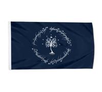 Drapeau arbre du Gondor avec anneaux blancs Gondor Moria memes avec thème aile droite 0,9 x 1,5 m (bleu)