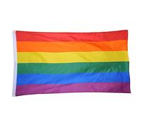 Drapeau arc-en- - Bannière de fierté de 0,9 x 6,1 m, décoration en tissu avec symbole gay, lesbien, transgenre, bisexuel | Célébration du jardin extérieur Mouvement pour l’égalité Cour suspe