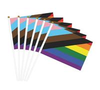 Drapeau arc-en-ciel de la fierté LGBTQ, drapeau de parade artistique, résistant à la décoloration, pour l'extérieur du dortoir - Séchage rapide, couleurs vives, drapeaux printemps-été, bâton à main