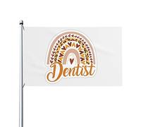Drapeau arc-en-ciel dentaire 3x5 pi un côté extérieur ferme cour signe jardin drapeau décoratif avec œillets en laiton