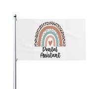 Drapeau arc-en-ciel dentaire 3x5 pi un côté extérieur ferme cour signe jardin drapeau décoratif avec œillets en laiton