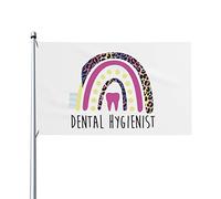 Drapeau arc-en-ciel dentaire 3x5 pi un côté extérieur ferme cour signe jardin drapeau décoratif avec œillets en laiton