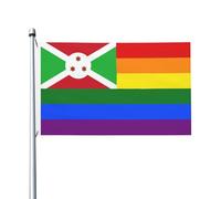 Drapeau arc-en-ciel du Burundi, drapeaux pour l'extérieur, 3 x 5 pieds, double face, en polyester robuste pour la maison, la cour, le festival, la décoration de jardin extérieur, drapeaux de bienvenue