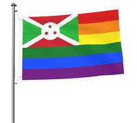 Drapeau arc-en-ciel du Burundi, drapeaux pour l'extérieur, bannière robuste double face de 2 x 3 pieds, pour la maison, la cour, le festival, le jardin extérieur, décoration de bienvenue