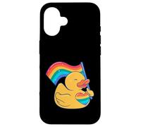 Drapeau Arc-en-Ciel en Caoutchouc avec cœur Style LGBT Gay Coque pour iPhone 16
