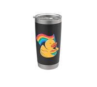 Drapeau arc-en-ciel en caoutchouc avec cœur style LGBT Gay Gobelet isotherme en acier inoxydable double paroi