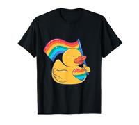 Drapeau arc-en-ciel en caoutchouc avec cœur style LGBT Gay T-Shirt