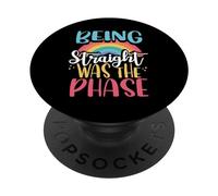 Drapeau Arc-en-Ciel Equality Being Straight Was The Phase LGBTQ PopSockets PopGrip Adhésif