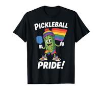Drapeau Arc-en-Ciel Gay Pride Pickleball Player Pickle T-Shirt