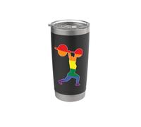 Drapeau arc-en-ciel Gay Pride pour haltérophilie Gobelet isotherme en acier inoxydable double paroi