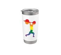 Drapeau arc-en-ciel Gay Pride pour haltérophilie Gobelet isotherme en acier inoxydable double paroi