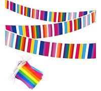 Drapeau Arc-en-Ciel Hillylolly - Fierté LGBT, Rainbow Flag Gay Pride, Guirlande Fanions Arc en Ciel aux Intempéries, Gay Pride Drapeau, Célébration Fête, Décoration de Défilé Gay (B-10 mètres)