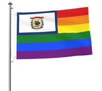 Drapeau arc-en-ciel LGBT de la fierté de Virginie-Occidentale, drapeaux pour l'extérieur, bannière robuste double face de 2 x 3 pieds, pour la maison, la cour, le festival, la décoration de jardin ext